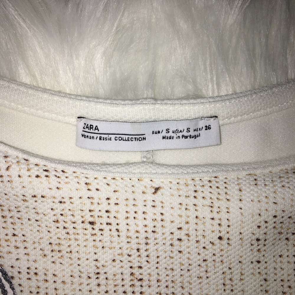 Zara Basic Rubberized White Pattern Dress Size S - image 2